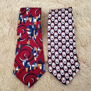 Lot of two ties, bugle boy USA tie and Bugatti Italian silk tie, career wear.